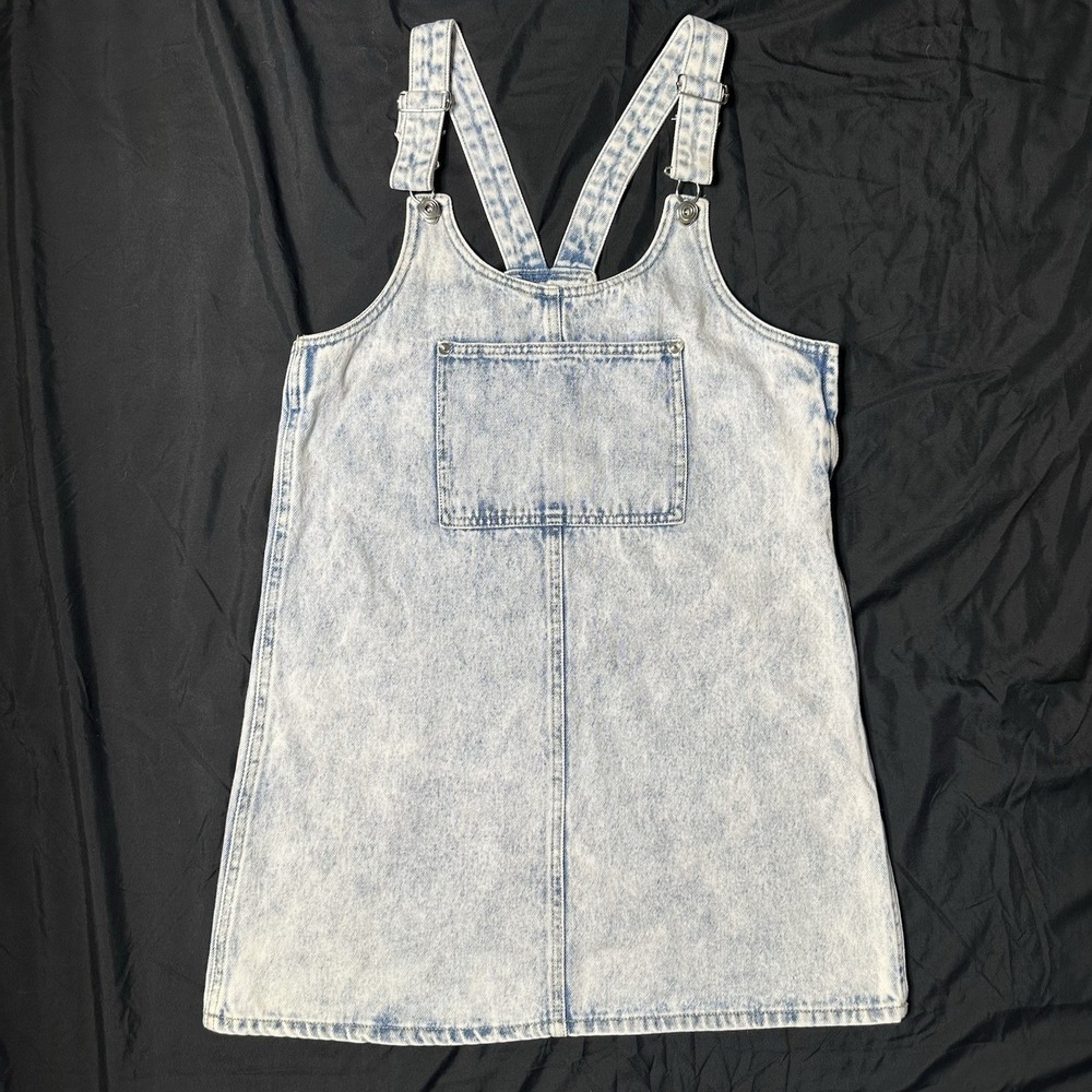 Small Jean Overall Dress Light‎ Acid Wash Summer Denim Layering Cotton